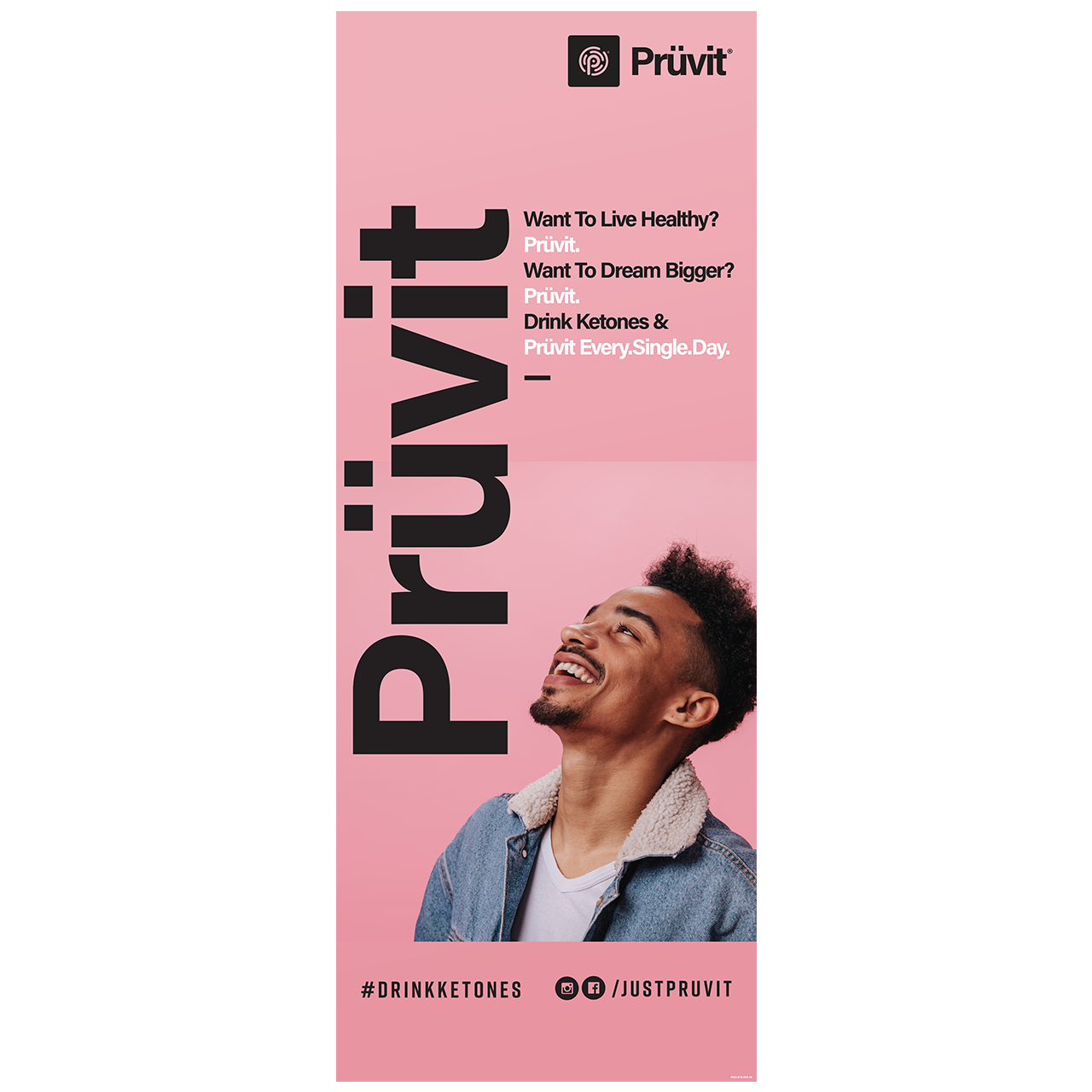 Live Healthy Pop-Up Banner *pink*