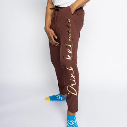 Drink Ketones Joggers Script font *Chocolate Brown*
